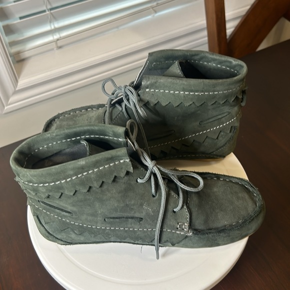 OLIBERTE Green Suede Hirari Moccasins Booties Made In Africa Women’s Size 39 - Picture 8 of 17